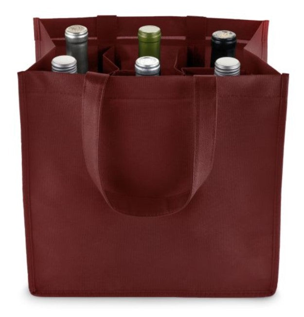 6-Bottle Non-Woven Tote Bag - Red