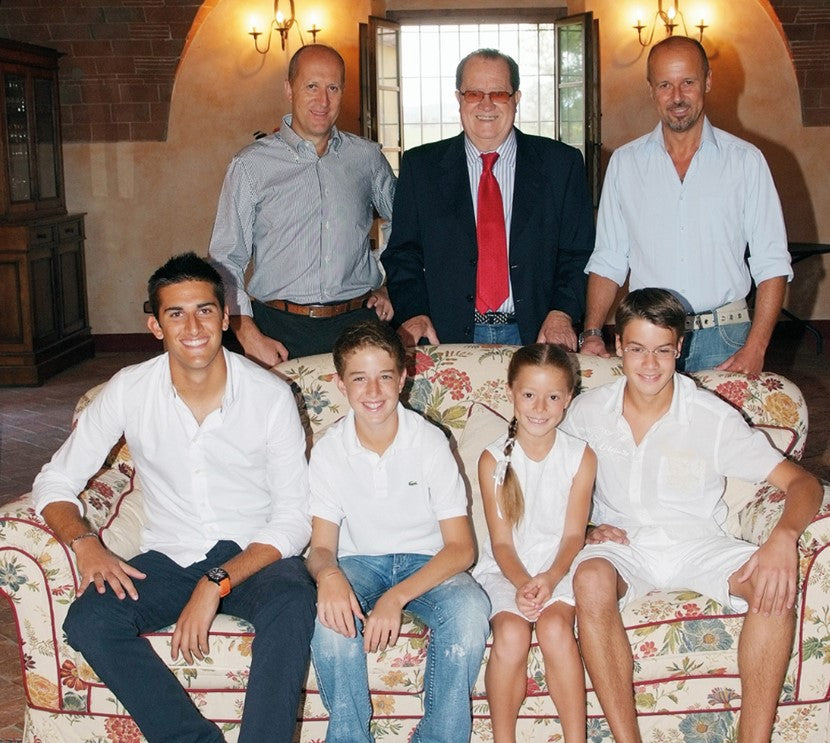 Current generation of Pelleginis (standing), next generation (Seated)