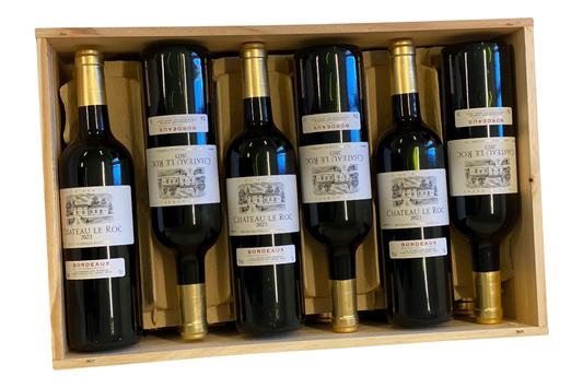 Chateau Le Roc 2023 Bordeaux Rouge Case of 12 in wooden box