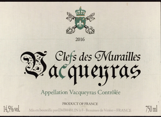 Clefs des Murailles 2020 Vacqueyras, Rhone, France