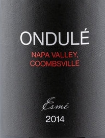 ONDULÉ Wines, 2014 Esme Red Blend, Napa Valley Coombsville